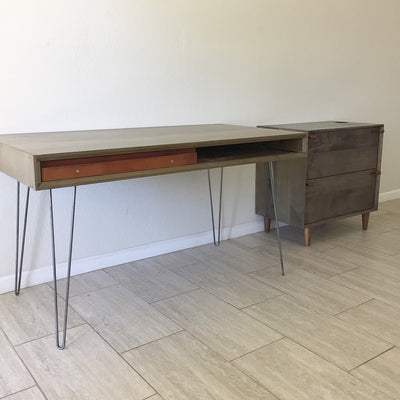 52" Oxidized Hard Maple Hand-Made Solid Wood Desk with Optional Matching File