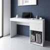 48" White Corner Desk with Built-in File