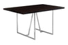 60" Modern Cappuccino & Chrome Office Desk with Geometric Base