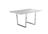 59" Glossy Gray Cement Desk w/ Chrome Base