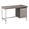 Sleek Dark Taupe 47" Office Desk w/ 2 Drawers