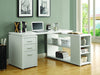 White Corner L-Shaped Office Desk with Drawers & Shelving