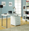 Compact 48" Modern Single Pedestal Desk in White Finish