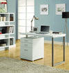 Compact 48" Modern Single Pedestal Desk in White Finish