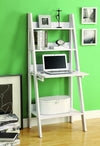 Contemporary Super Compact White "Ladder" Desk with Shelving