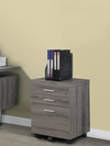 L-shaped Corner Office Desk with Storage in Dark Taupe Reclaimed Finish
