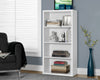 White 48" Tall Four Shelf Bookcase from Monarch
