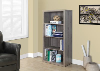 Modern Dark Taupe L-Shaped Desk with Drawers & Shelving