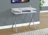 Compact 31" White & Silver Modern Open Concept Desk