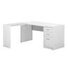 Modern 60" L-Shaped White Office Desk