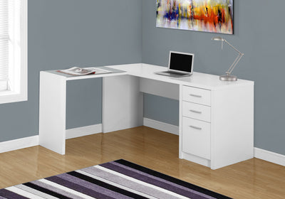 Modern 60" L-Shaped White Office Desk
