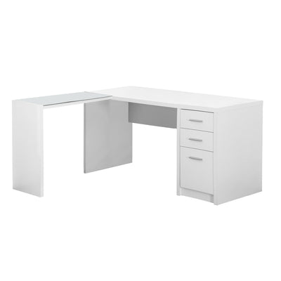Modern 60" L-Shaped White Office Desk