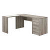 Modern 60" L-Shaped Dark Taupe Office Desk