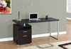 60" Single Pedestal Modern Office Desk in Cappuccino Finish