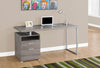 60" Single Pedestal Modern Office Desk in Dark Taupe Finish