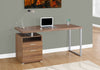 60" Single Pedestal Modern Office Desk in Walnut Finish