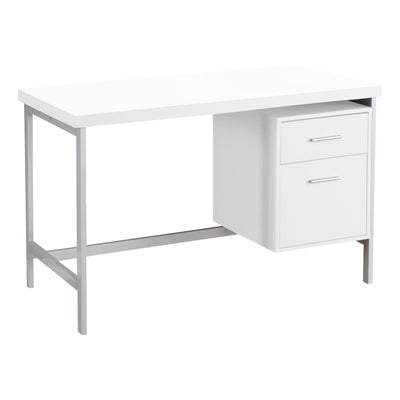 Sleek White 47" Office Desk w/ 2 Drawers