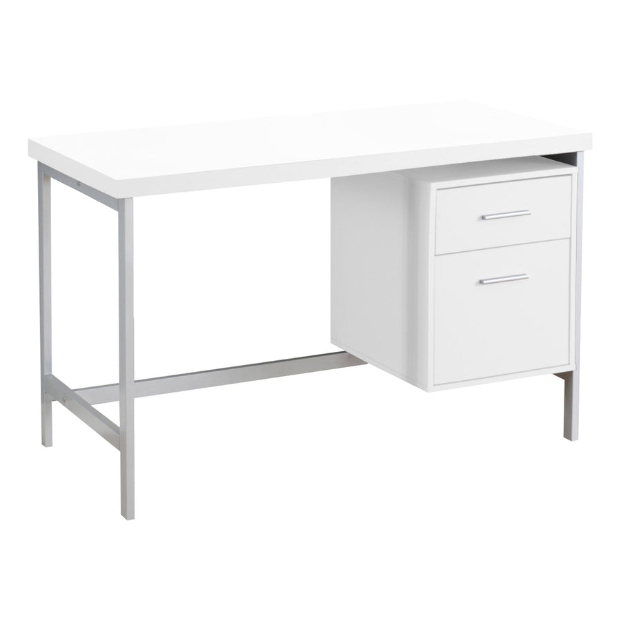 Sleek White 47" Office Desk w/ 2 Drawers