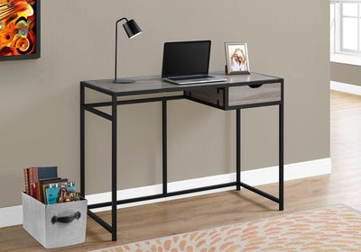42" Dark Taupe & Black Minimalist Office Desk w/ 1 Drawer