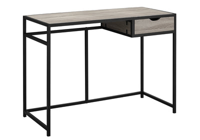 42" Dark Taupe & Black Minimalist Office Desk w/ 1 Drawer