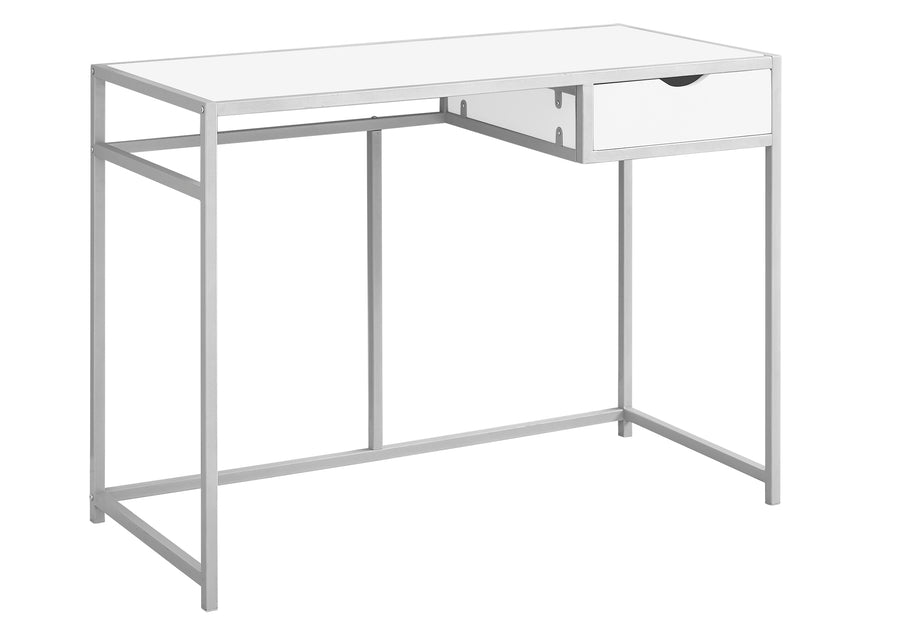 42" White Minimalist Office Desk w/ 1 Drawer