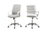 Gray and White Office Chair with Gray Mesh Back