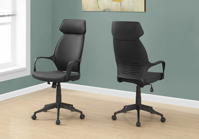 High-Back Black Microfiber Office Chair