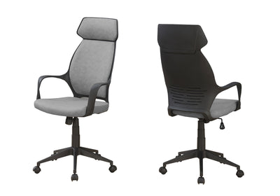 High-Back Gray Microfiber Office Chair
