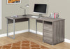 Versatile Dark Taupe 79" Corner Office Desk w/ Drawers