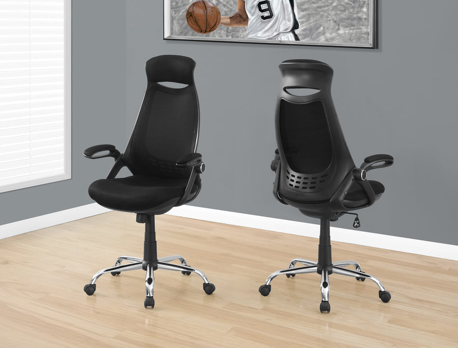 Comfortable & Ergonomic Black Mesh Office Chair with Headrest