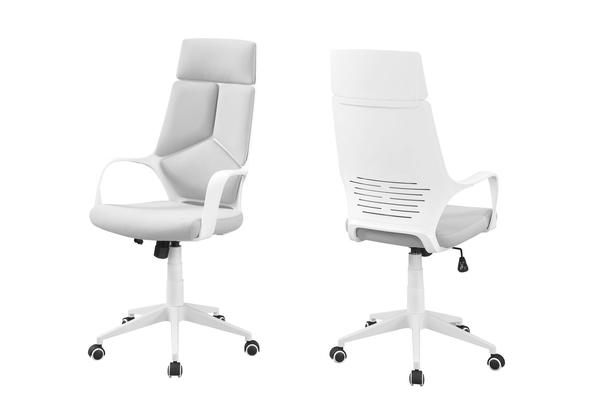 Sleek White & Gray Office Chair w/ Ergonomic Design