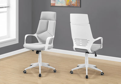Sleek White & Gray Office Chair w/ Ergonomic Design