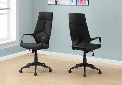 Sleek Black Office Chair w/ Ergonomic Design