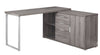 Classic Taupe Corner Office Desk w/ Silver Accents