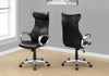 Imposing Black Leatherette Office Chair w/ Silver Armrests