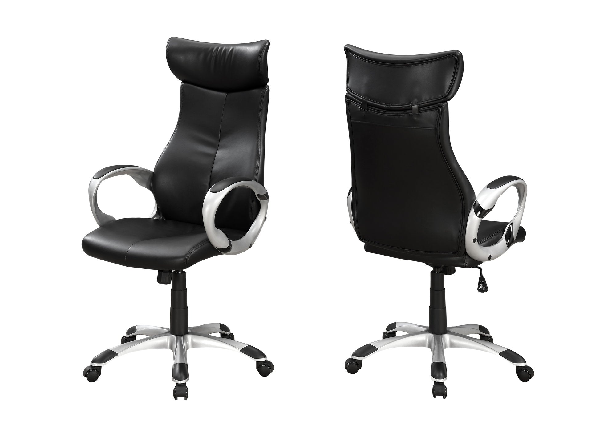 Monarch Office Chair Contemporary Black Leather Look High Back Executive