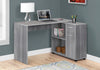 46" Gray Compact L-Shaped Office Desk