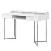White 48" Office Desk w/ Silver Metal Base