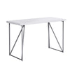 Rectangular White Computer Desk w/ Silver Base