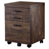 Trendy 3-Drawer Filing Cabinet in Brown Woodgrain Finish