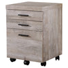 Trendy 3-Drawer Filing Cabinet in Taupe Woodgrain Finish