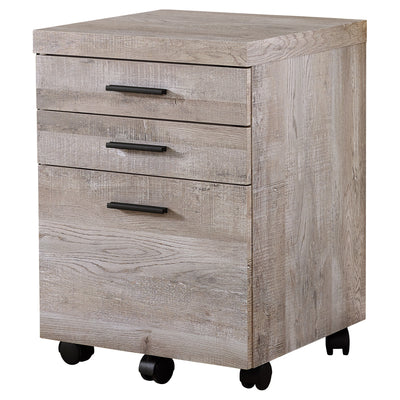 63" Taupe Woodgrain L-Shaped Office Desk & Storage Area in One