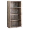 63" Taupe Woodgrain L-Shaped Office Desk & Storage Area in One