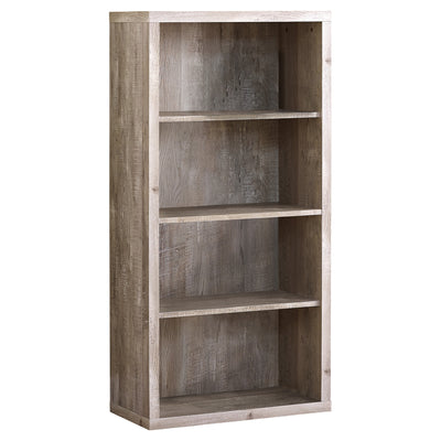 63" Taupe Woodgrain L-Shaped Office Desk & Storage Area in One