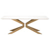 87" Ivory Concrete & Brass Executive Desk or Meeting Table