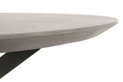 60" Ash Gray Concrete & Distressed Iron Circular Meeting Table