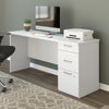 65" Crisp White Desk with Three Drawers