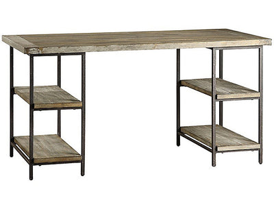 60" Reclaimed Gray Modern Office Desk with Metal Frame