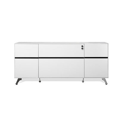 Modern White Lacquer 73" Credenza