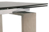 71" - 107" Smoked Gray Glass Conference Table with Natural Gray Ash Legs